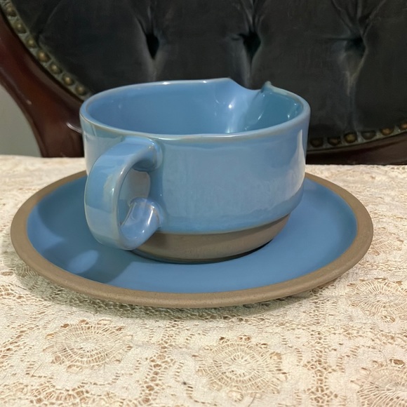 Vintage Midwinter Bluestone Gravy Boat & Under Plate Stoneware Japan - Picture 4 of 10